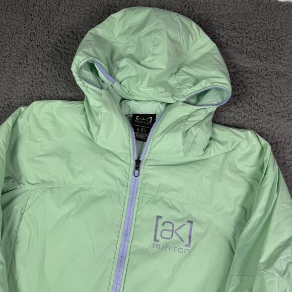 AK Burton Helium Jacket Womens Large Green Purple Full Zip Snow Insulated Puffer - Picture 1 of 12